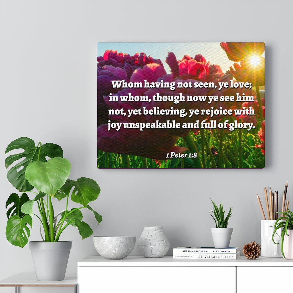 Not Seen 1 Peter 1:8 Bible Verse Canvas Christian Wall Art Ready to Hang Unframed-Express Your Love Gifts