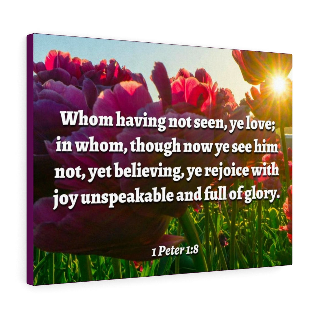 Not Seen 1 Peter 1:8 Bible Verse Canvas Christian Wall Art Ready to Hang Unframed-Express Your Love Gifts