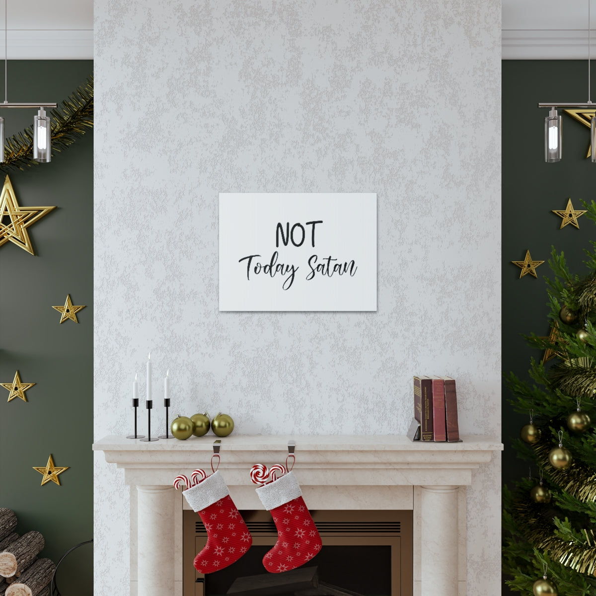 Scripture Walls Not Today Satan Matthew 4:10 Christian Wall Art Print Ready to Hang Unframed-Express Your Love Gifts