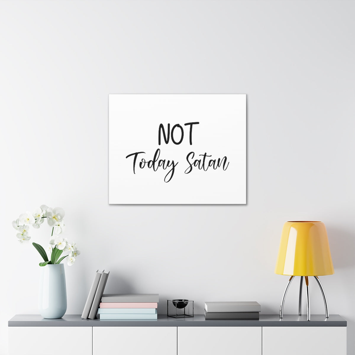 Scripture Walls Not Today Satan Matthew 4:10 Christian Wall Art Print Ready to Hang Unframed-Express Your Love Gifts