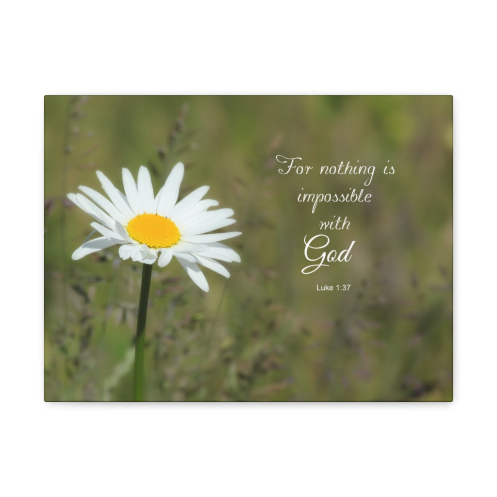 Nothing Is Impossible Luke 1:37 Bible Verse Canvas Christian Wall Art Ready to Hang Unframed-Express Your Love Gifts