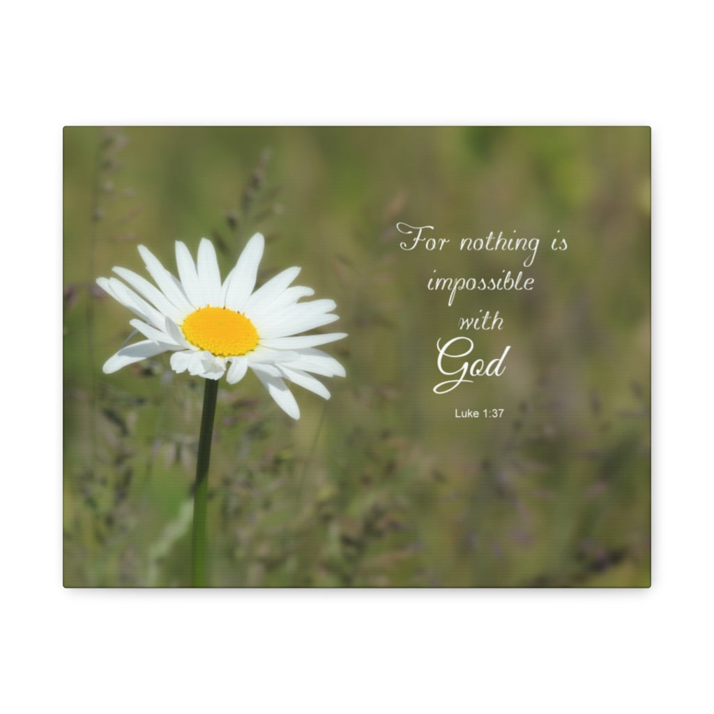 Nothing Is Impossible Luke 1:37 Bible Verse Canvas Christian Wall Art Ready to Hang Unframed-Express Your Love Gifts