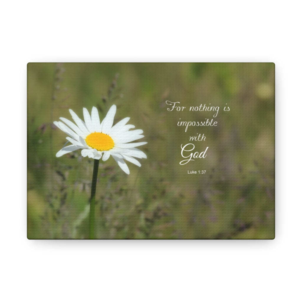 Nothing Is Impossible Luke 1:37 Bible Verse Canvas Christian Wall Art Ready to Hang Unframed-Express Your Love Gifts