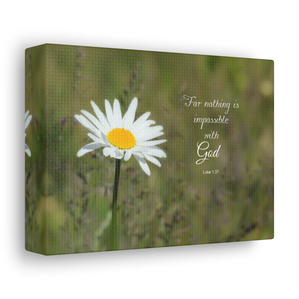 Nothing Is Impossible Luke 1:37 Bible Verse Canvas Christian Wall Art Ready to Hang Unframed-Express Your Love Gifts