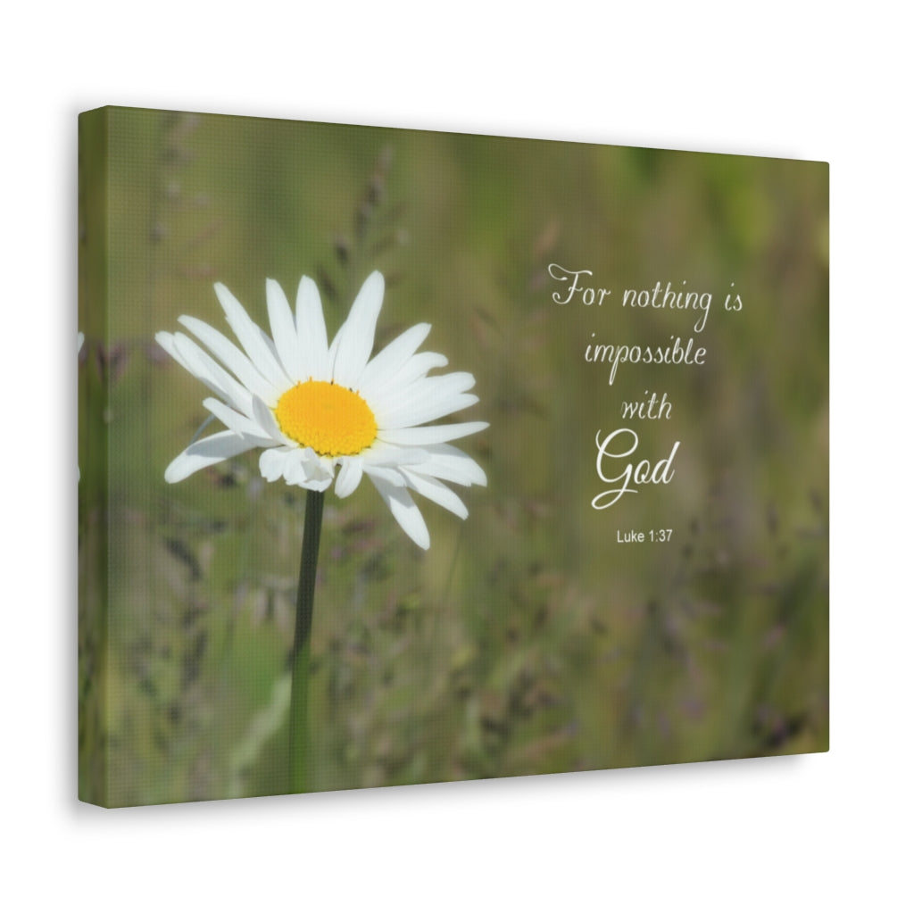 Nothing Is Impossible Luke 1:37 Bible Verse Canvas Christian Wall Art Ready to Hang Unframed-Express Your Love Gifts