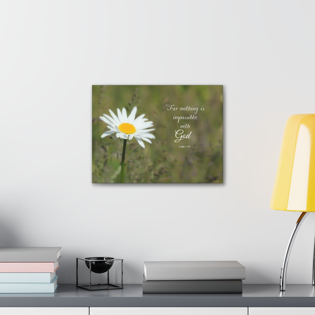 Nothing Is Impossible Luke 1:37 Bible Verse Canvas Christian Wall Art Ready to Hang Unframed-Express Your Love Gifts