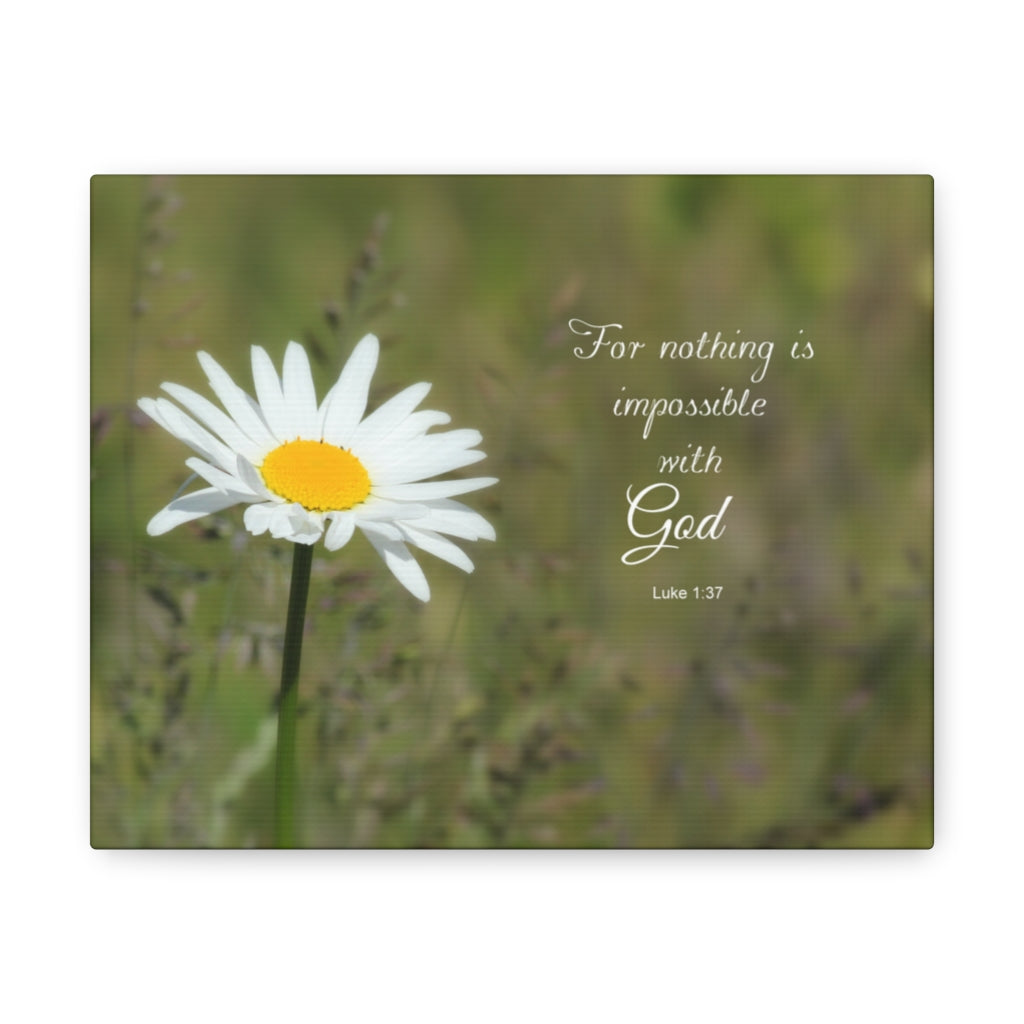 Nothing Is Impossible Luke 1:37 Bible Verse Canvas Christian Wall Art Ready to Hang Unframed-Express Your Love Gifts