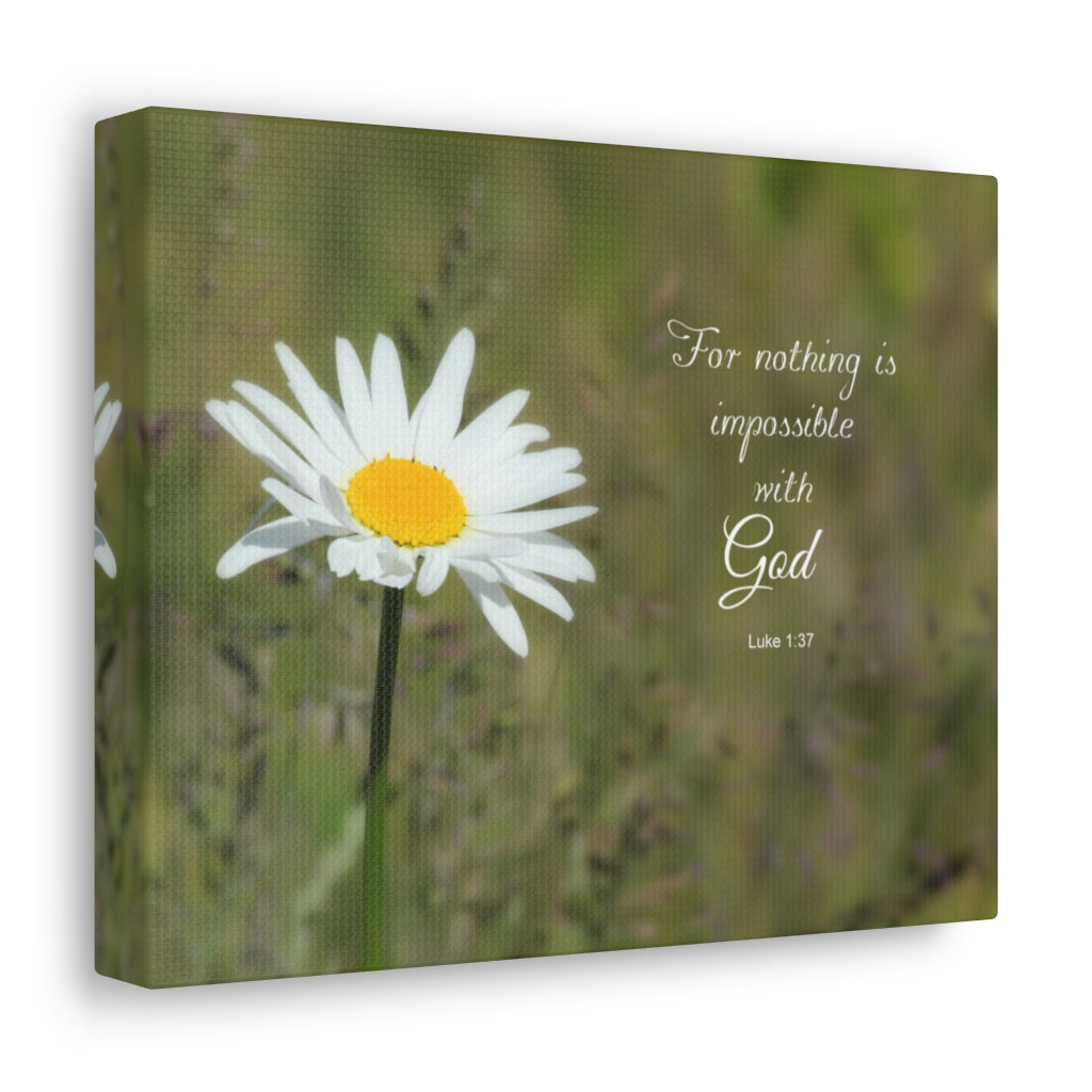 Nothing Is Impossible Luke 1:37 Bible Verse Canvas Christian Wall Art Ready to Hang Unframed-Express Your Love Gifts