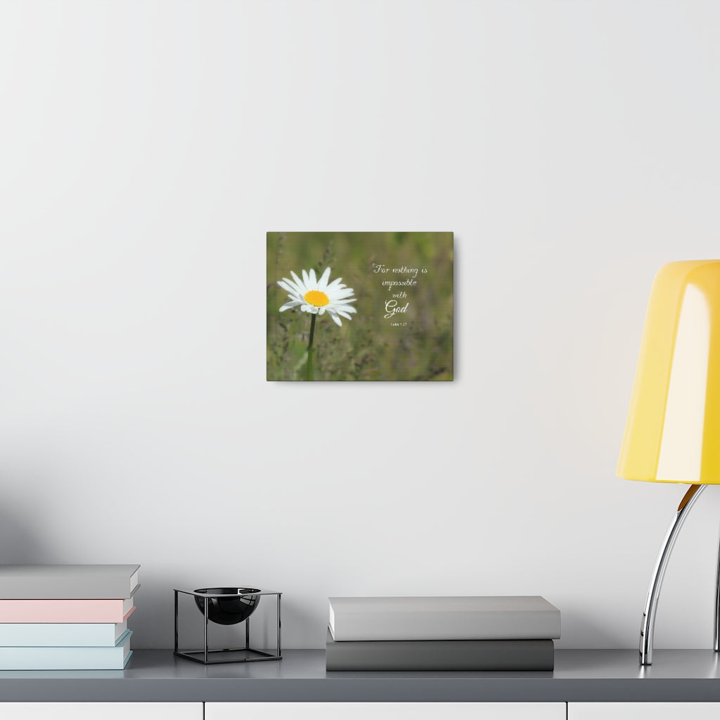 Nothing Is Impossible Luke 1:37 Bible Verse Canvas Christian Wall Art Ready to Hang Unframed-Express Your Love Gifts