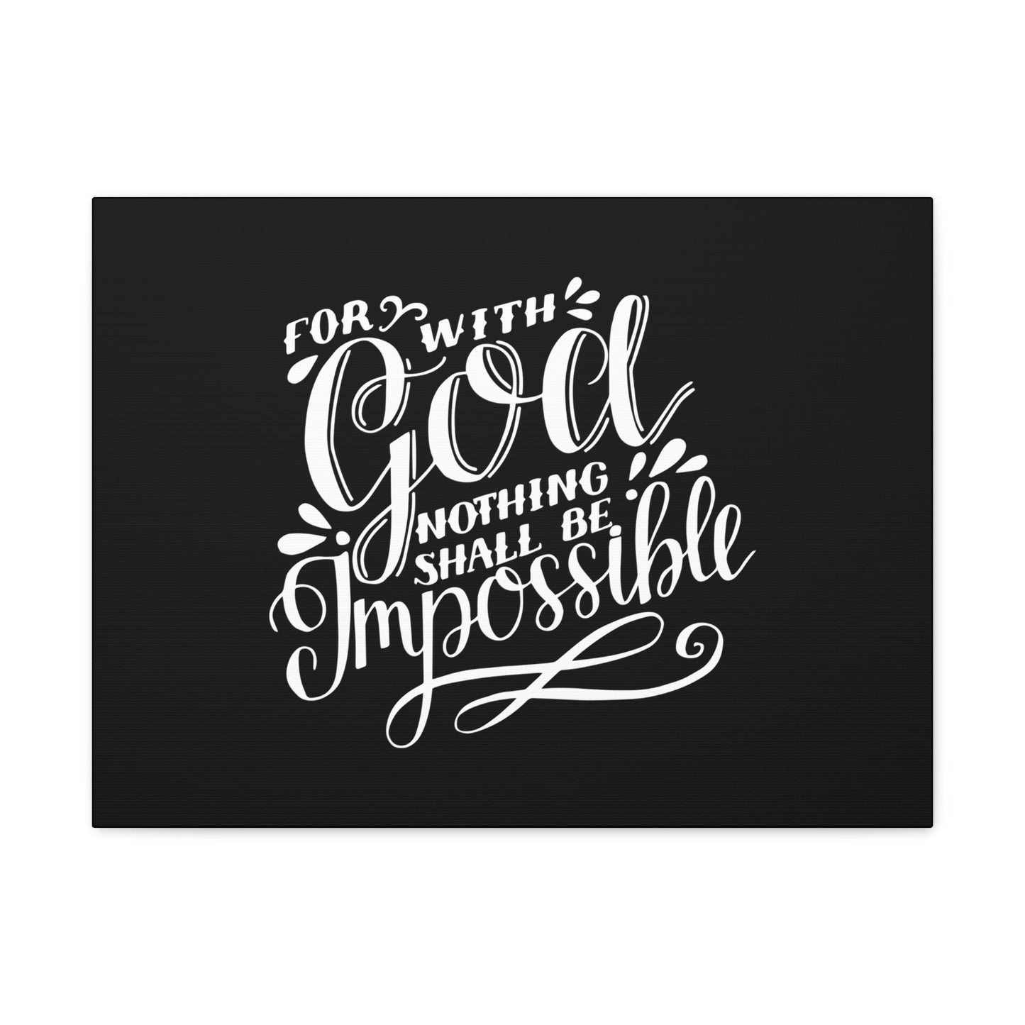 Nothing Shall Be Impossible Luke 1:37 Calligraphy Christian Wall Art Bible Verse Print Ready to Hang Unframed-Express Your Love Gifts