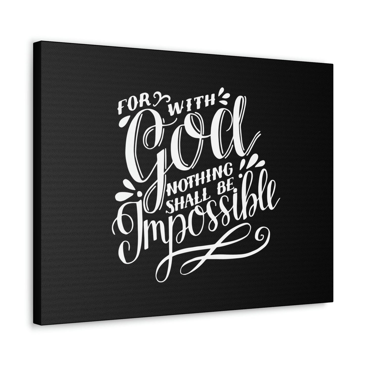 Nothing Shall Be Impossible Luke 1:37 Calligraphy Christian Wall Art Bible Verse Print Ready to Hang Unframed-Express Your Love Gifts