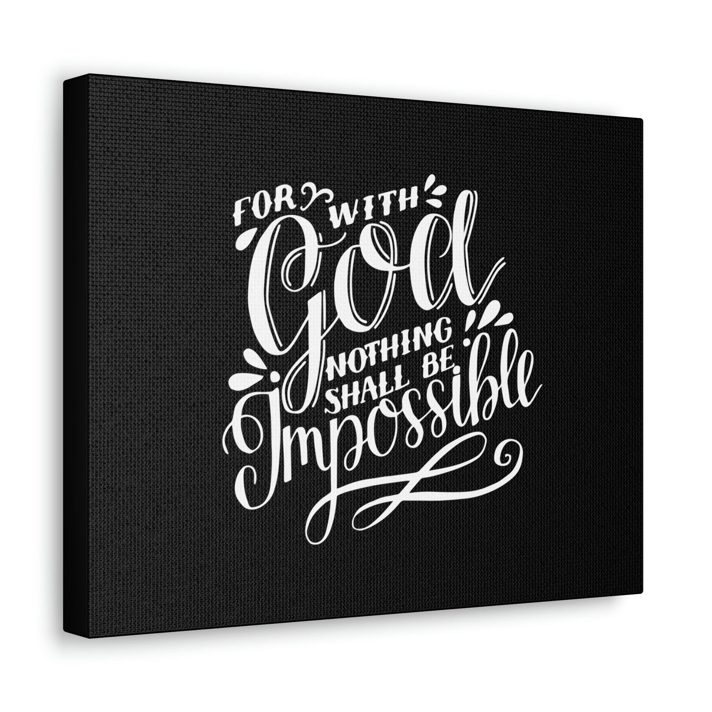 Nothing Shall Be Impossible Luke 1:37 Calligraphy Christian Wall Art Bible Verse Print Ready to Hang Unframed-Express Your Love Gifts