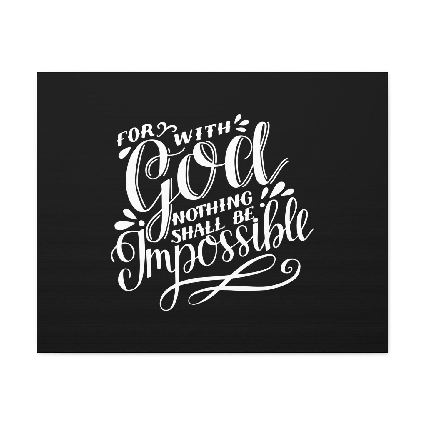Nothing Shall Be Impossible Luke 1:37 Calligraphy Christian Wall Art Bible Verse Print Ready to Hang Unframed-Express Your Love Gifts
