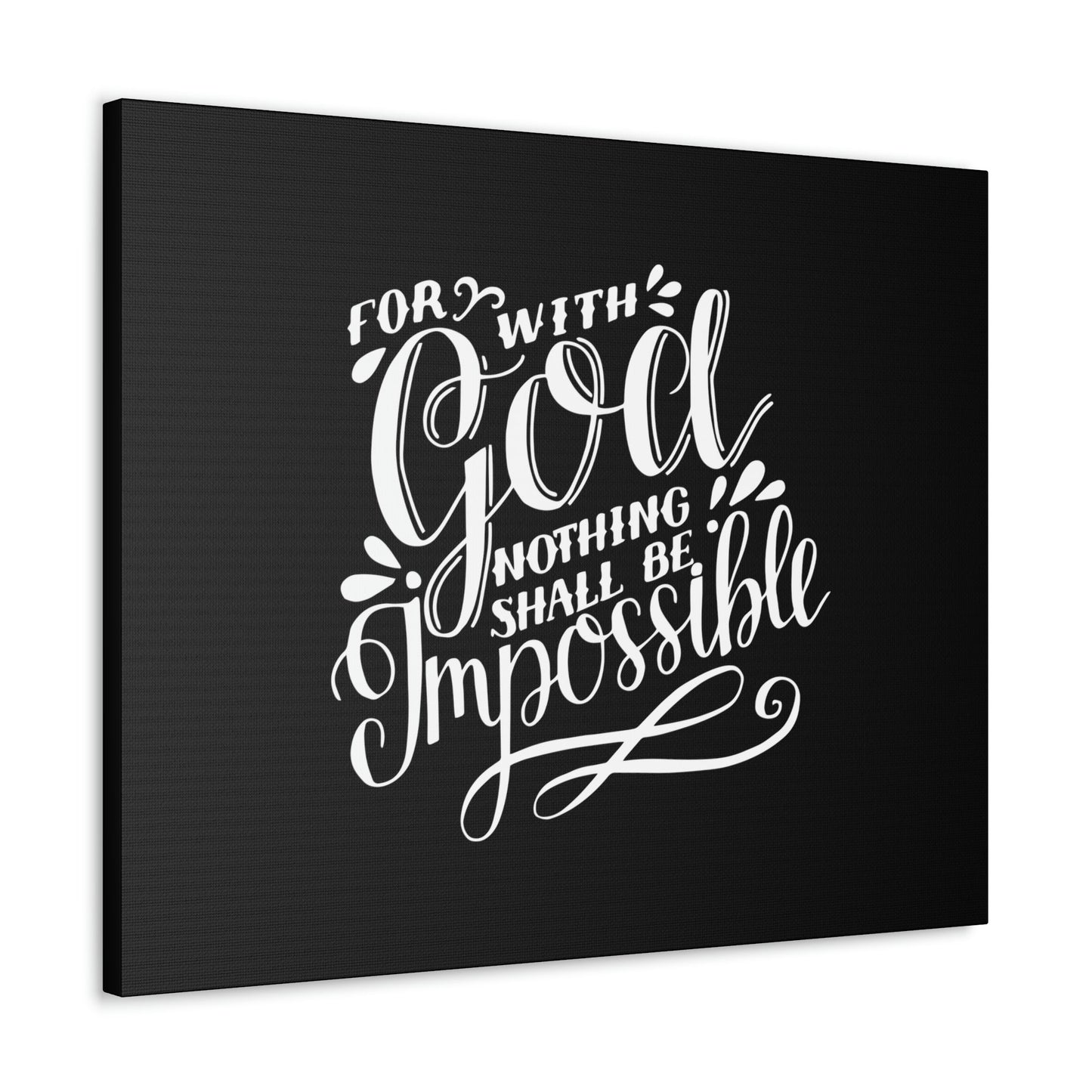 Nothing Shall Be Impossible Luke 1:37 Calligraphy Christian Wall Art Bible Verse Print Ready to Hang Unframed-Express Your Love Gifts