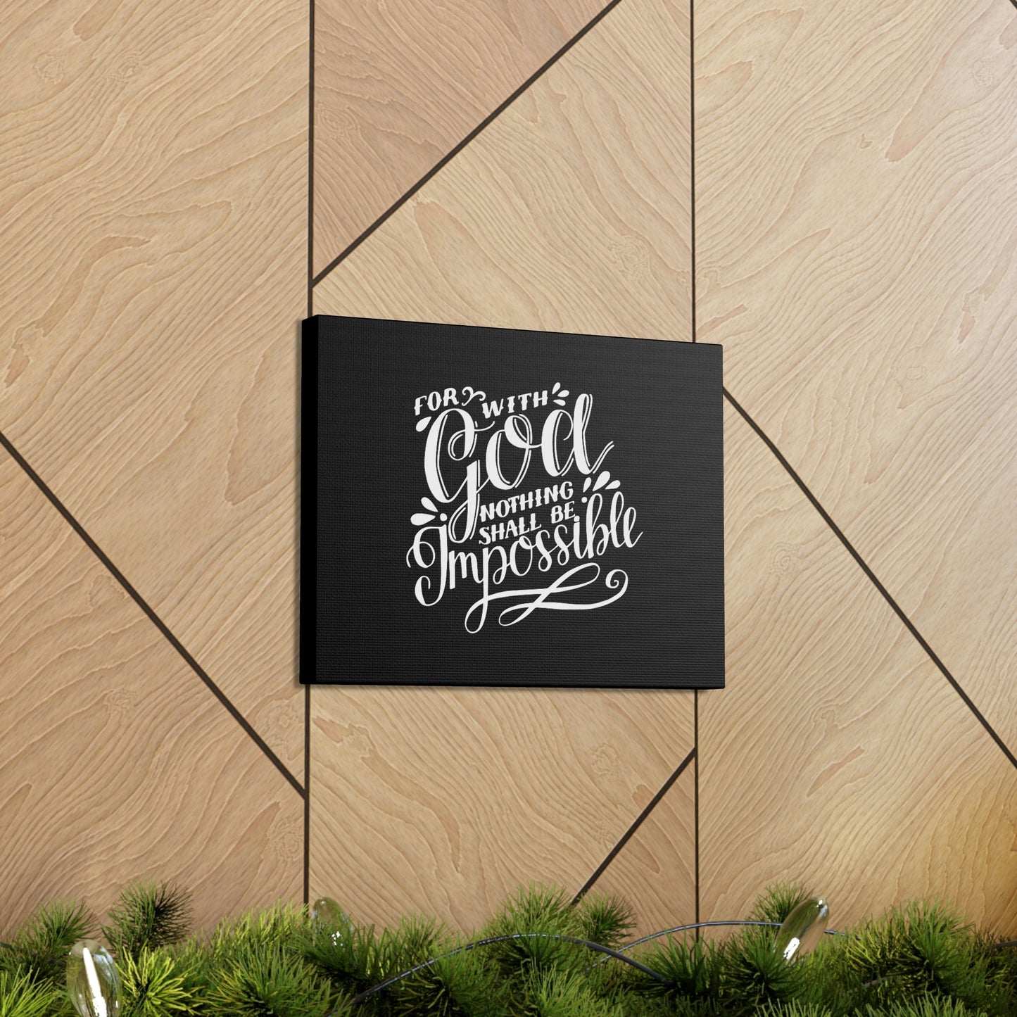 Nothing Shall Be Impossible Luke 1:37 Calligraphy Christian Wall Art Bible Verse Print Ready to Hang Unframed-Express Your Love Gifts
