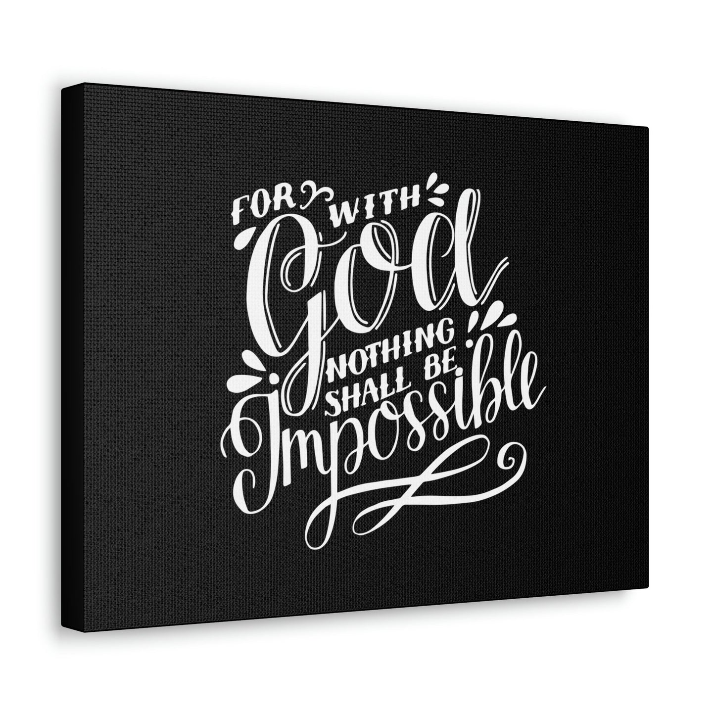 Nothing Shall Be Impossible Luke 1:37 Calligraphy Christian Wall Art Bible Verse Print Ready to Hang Unframed-Express Your Love Gifts