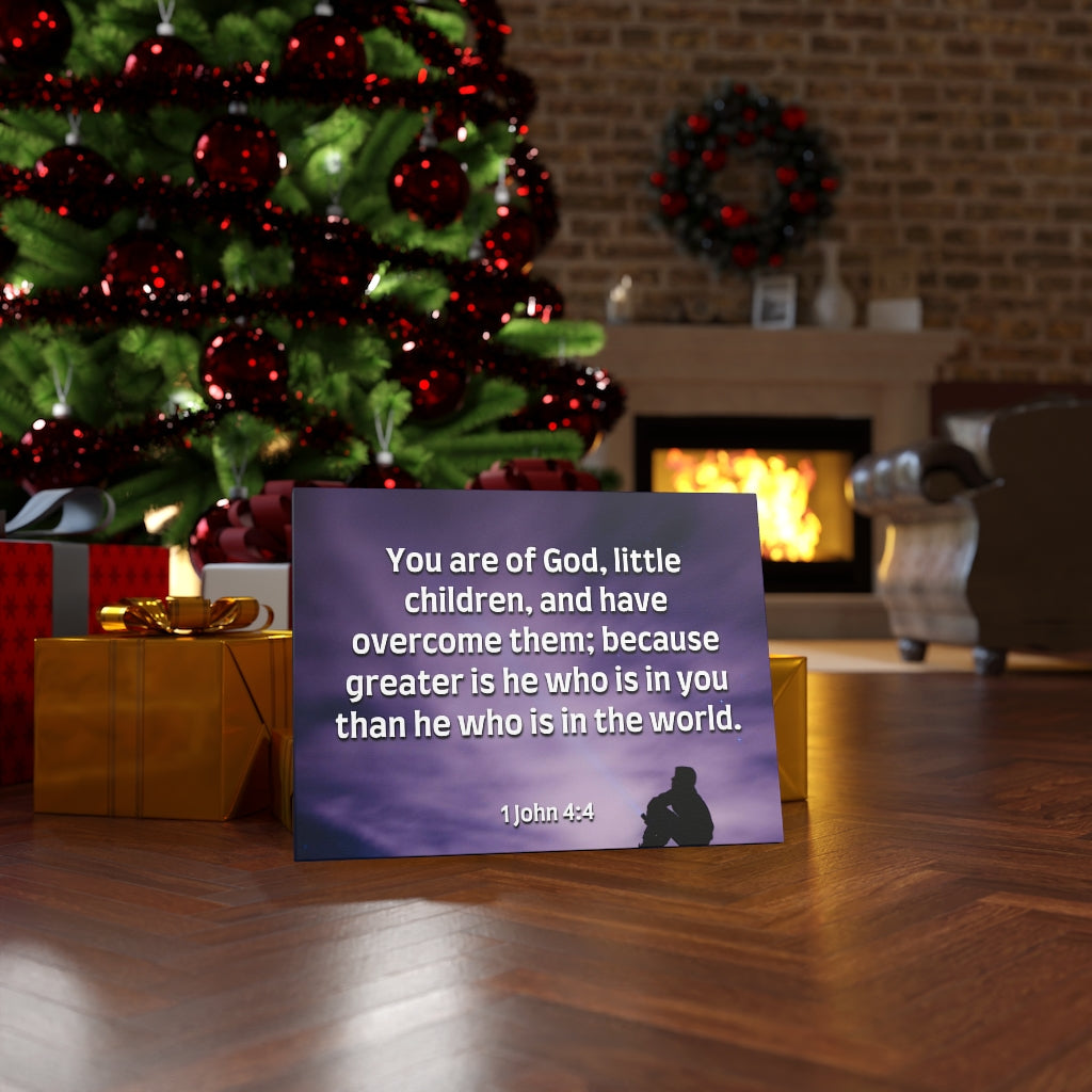 Overcome 1 John 4:4 Bible Verse Canvas Christian Wall Art Ready to Hang Unframed-Express Your Love Gifts