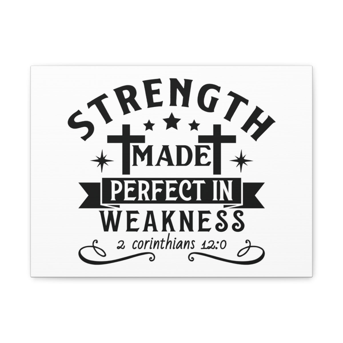 Scripture Walls Perfect In Weakness 2 Corinthians 12:0 Stars Bible Verse Canvas Christian Wall Art Ready to Hang Unframed-Express Your Love Gifts