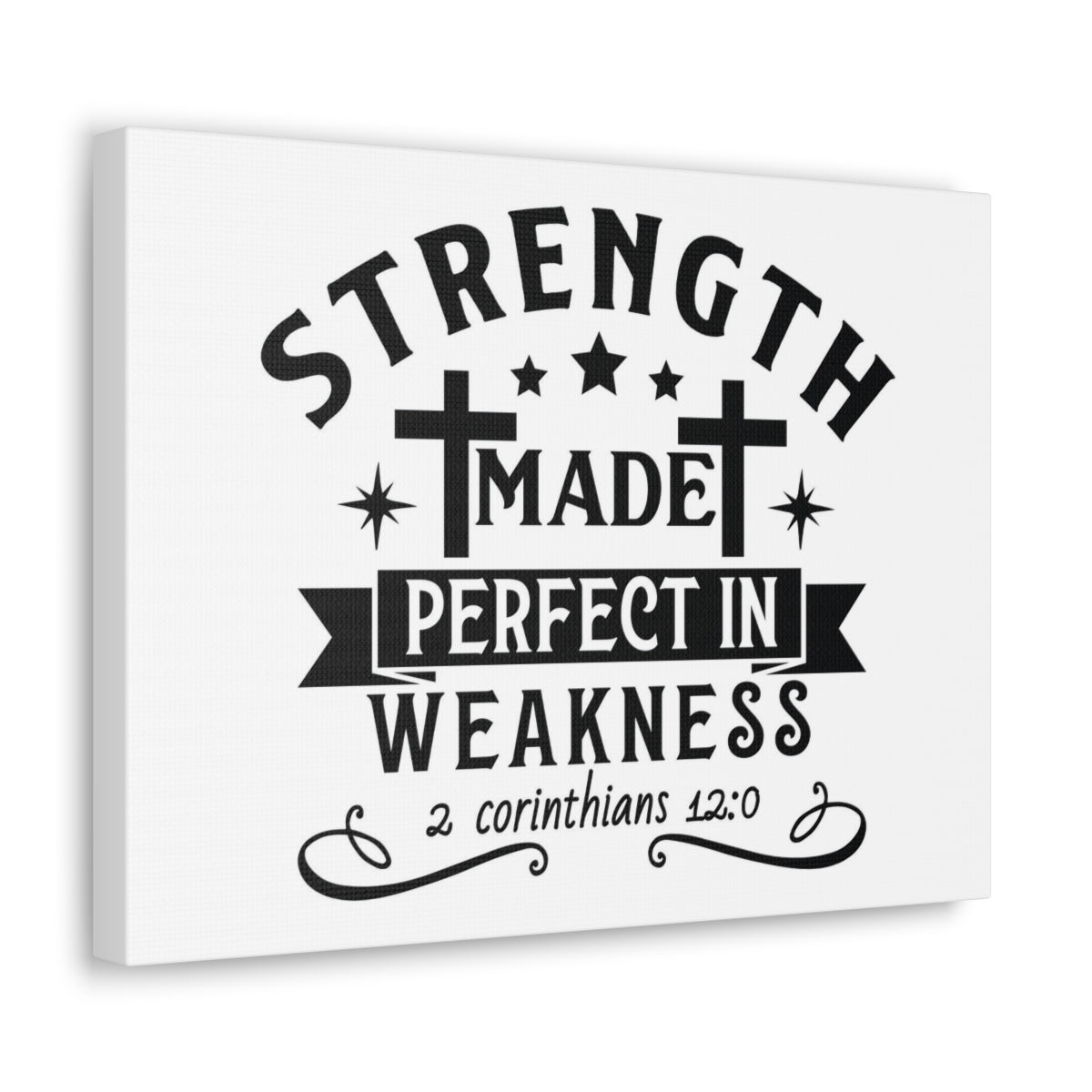 Scripture Walls Perfect In Weakness 2 Corinthians 12:0 Stars Bible Verse Canvas Christian Wall Art Ready to Hang Unframed-Express Your Love Gifts