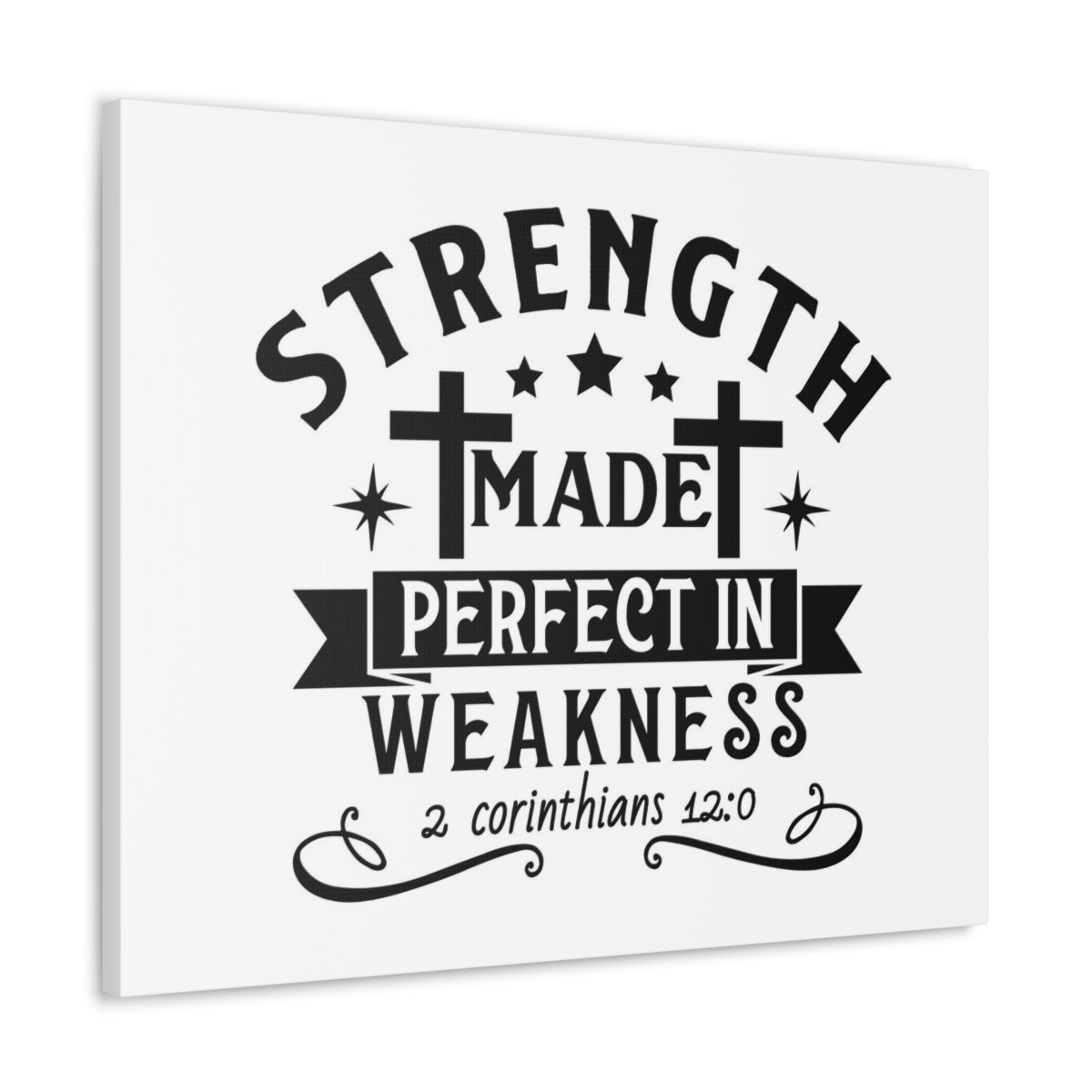 Scripture Walls Perfect In Weakness 2 Corinthians 12:0 Stars Bible Verse Canvas Christian Wall Art Ready to Hang Unframed-Express Your Love Gifts