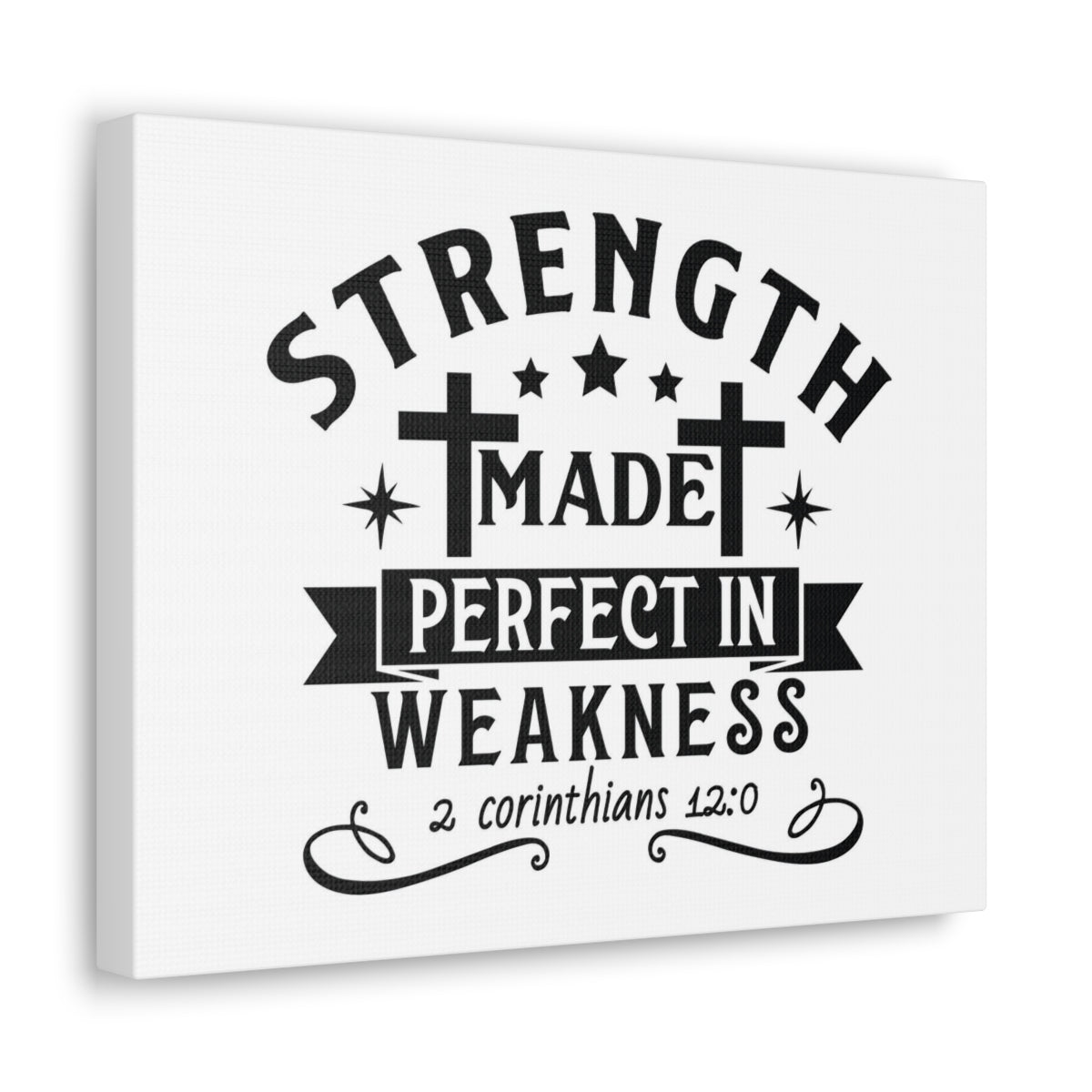 Scripture Walls Perfect In Weakness 2 Corinthians 12:0 Stars Bible Verse Canvas Christian Wall Art Ready to Hang Unframed-Express Your Love Gifts