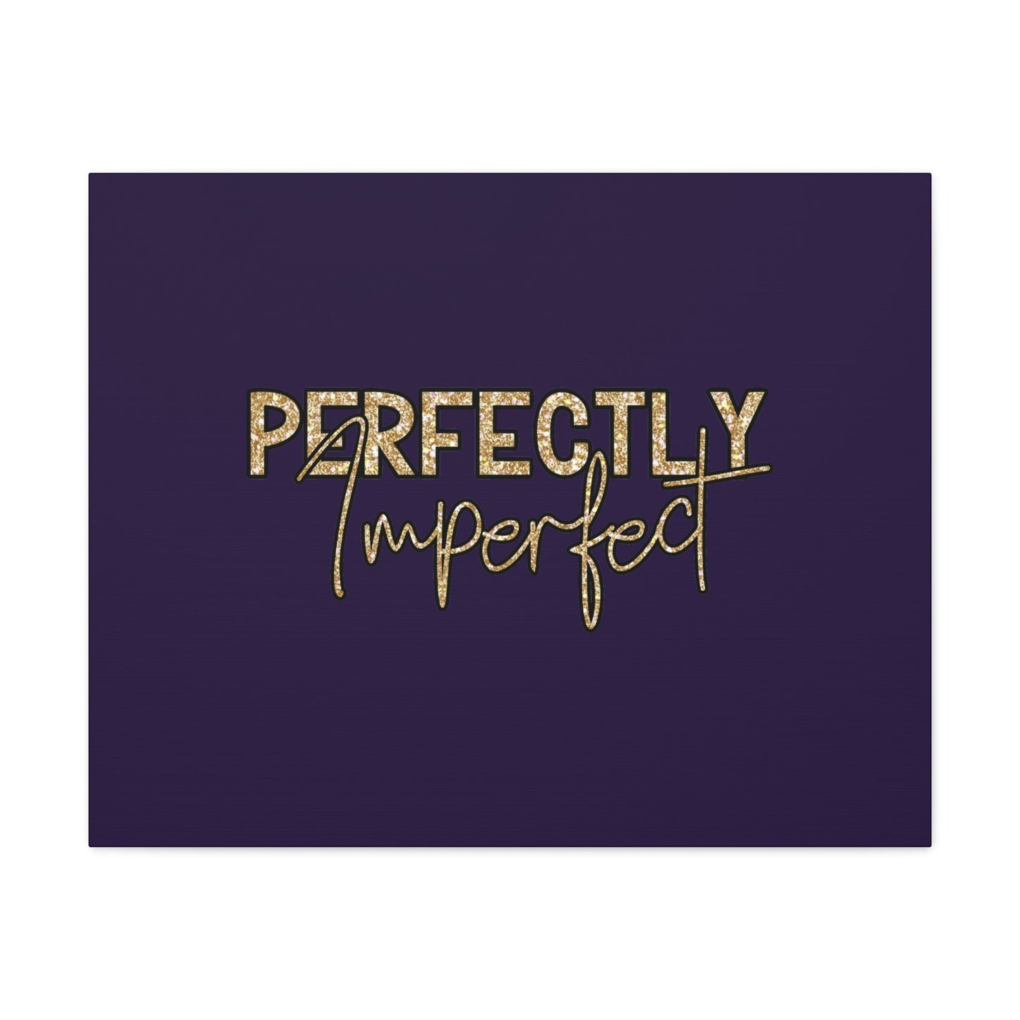 Scripture Walls Perfectly Imperfect Genesis 1:27 Gold Glitter Purple Bible Canvas Christian Wall Art Ready to Hang Unframed-Express Your Love Gifts
