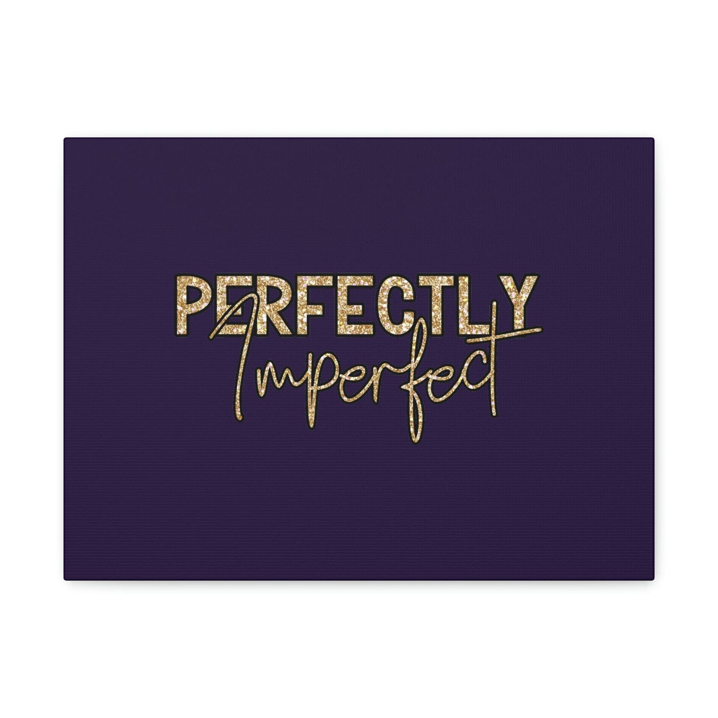 Scripture Walls Perfectly Imperfect Genesis 1:27 Gold Glitter Purple Bible Canvas Christian Wall Art Ready to Hang Unframed-Express Your Love Gifts