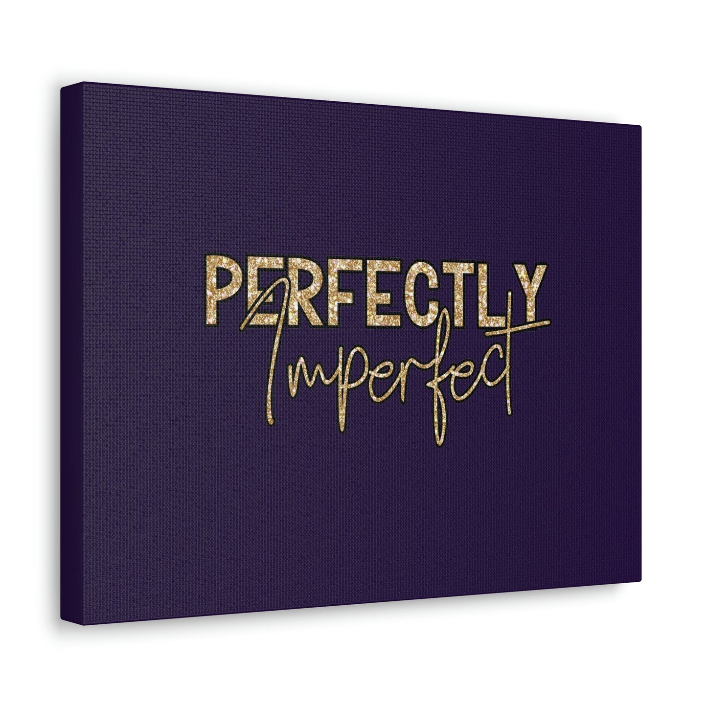 Scripture Walls Perfectly Imperfect Genesis 1:27 Gold Glitter Purple Bible Canvas Christian Wall Art Ready to Hang Unframed-Express Your Love Gifts