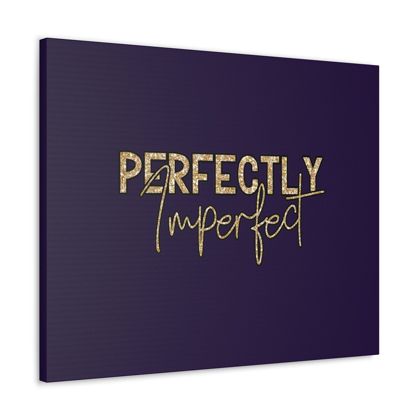 Scripture Walls Perfectly Imperfect Genesis 1:27 Gold Glitter Purple Bible Canvas Christian Wall Art Ready to Hang Unframed-Express Your Love Gifts