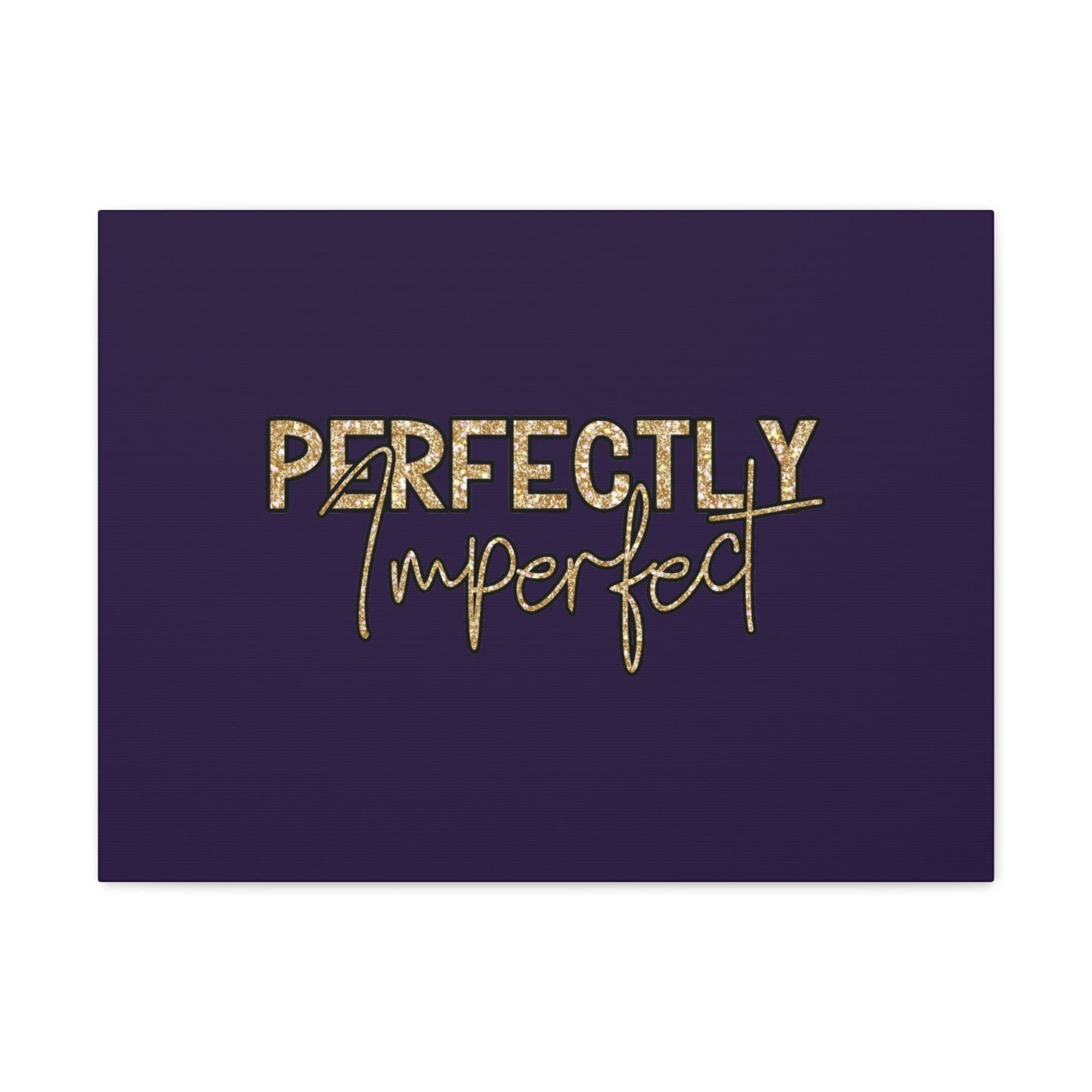 Scripture Walls Perfectly Imperfect Genesis 1:27 Gold Glitter Purple Bible Canvas Christian Wall Art Ready to Hang Unframed-Express Your Love Gifts