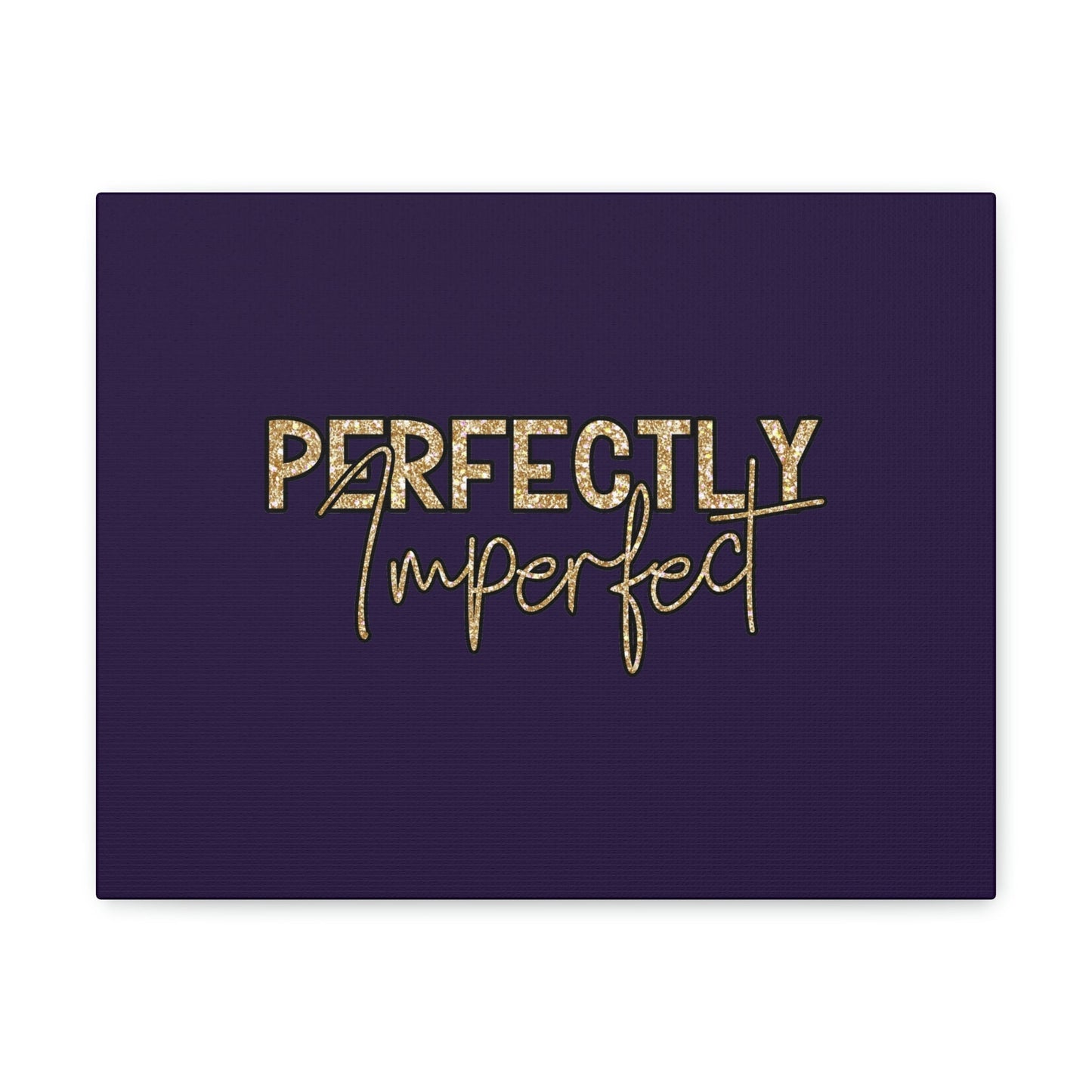 Scripture Walls Perfectly Imperfect Genesis 1:27 Gold Glitter Purple Bible Canvas Christian Wall Art Ready to Hang Unframed-Express Your Love Gifts