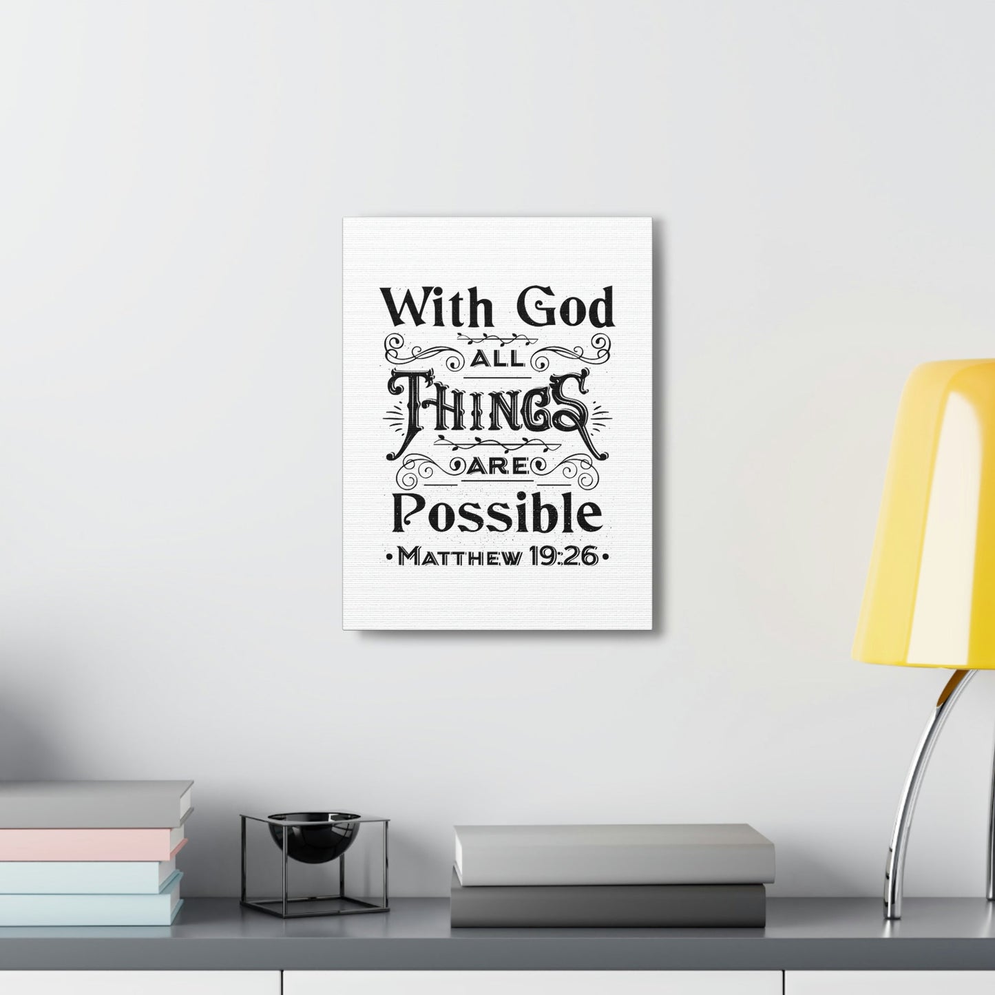 Possible Matthew 19:26 Christian Wall Art Bible Verse Print Ready to Hang Unframed-Express Your Love Gifts