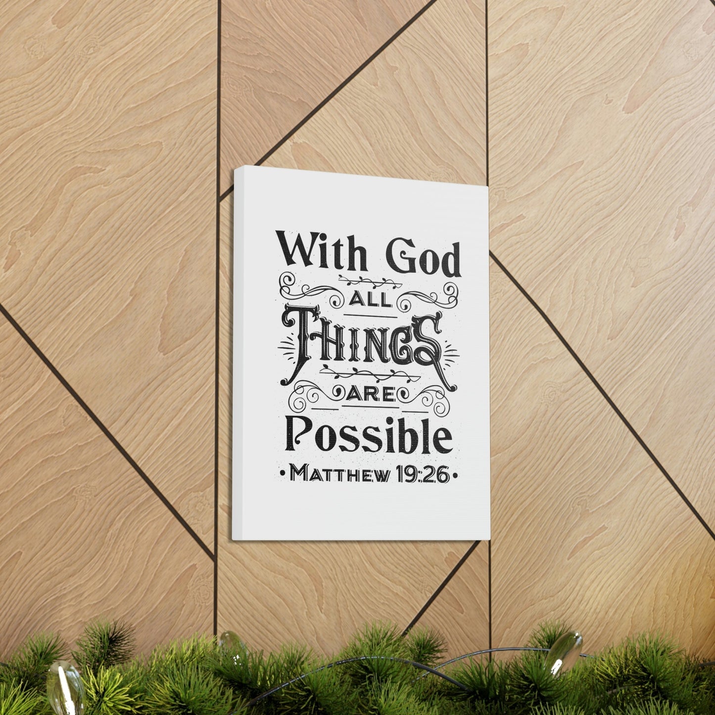 Possible Matthew 19:26 Christian Wall Art Bible Verse Print Ready to Hang Unframed-Express Your Love Gifts