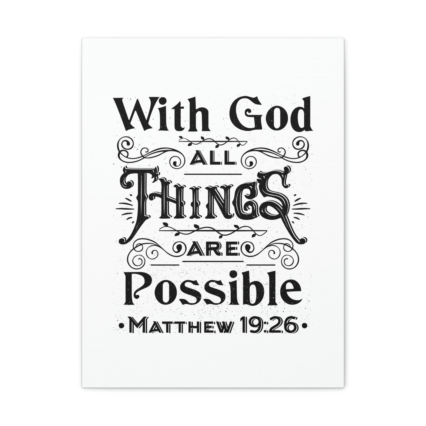 Possible Matthew 19:26 Christian Wall Art Bible Verse Print Ready to Hang Unframed-Express Your Love Gifts