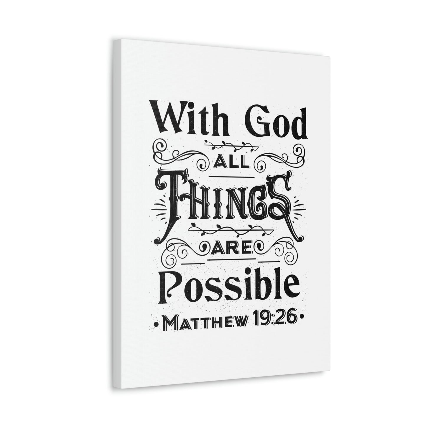 Possible Matthew 19:26 Christian Wall Art Bible Verse Print Ready to Hang Unframed-Express Your Love Gifts
