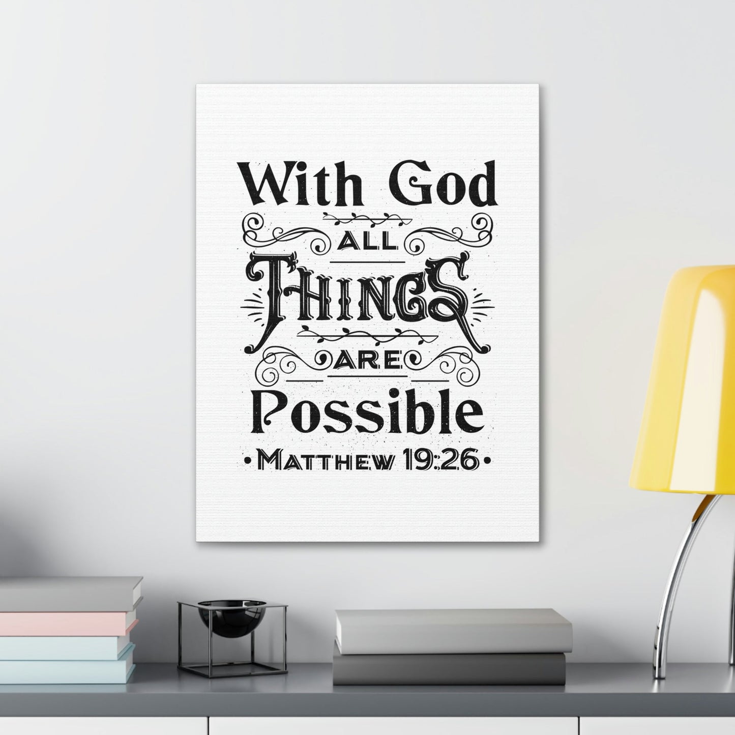 Possible Matthew 19:26 Christian Wall Art Bible Verse Print Ready to Hang Unframed-Express Your Love Gifts