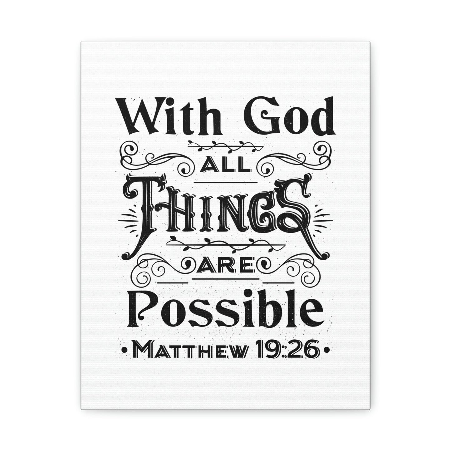 Possible Matthew 19:26 Christian Wall Art Bible Verse Print Ready to Hang Unframed-Express Your Love Gifts