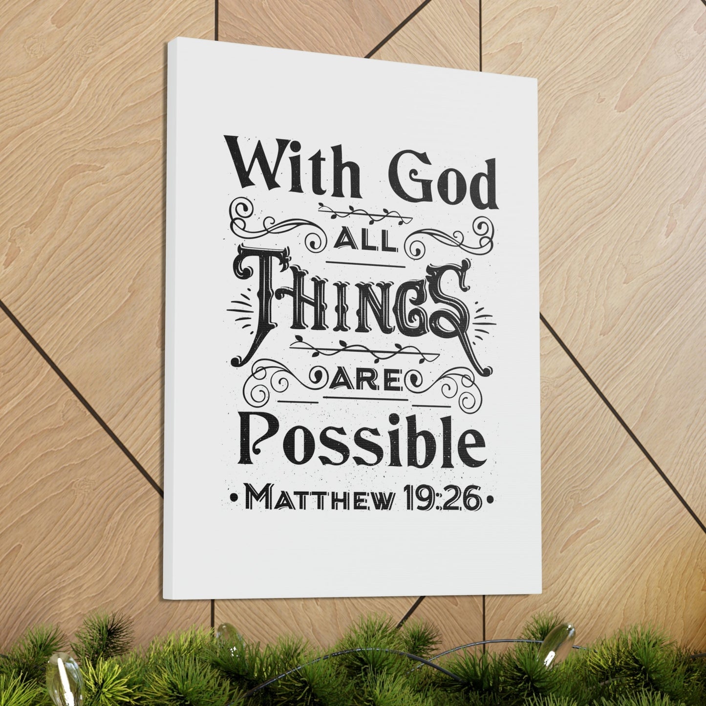 Possible Matthew 19:26 Christian Wall Art Bible Verse Print Ready to Hang Unframed-Express Your Love Gifts