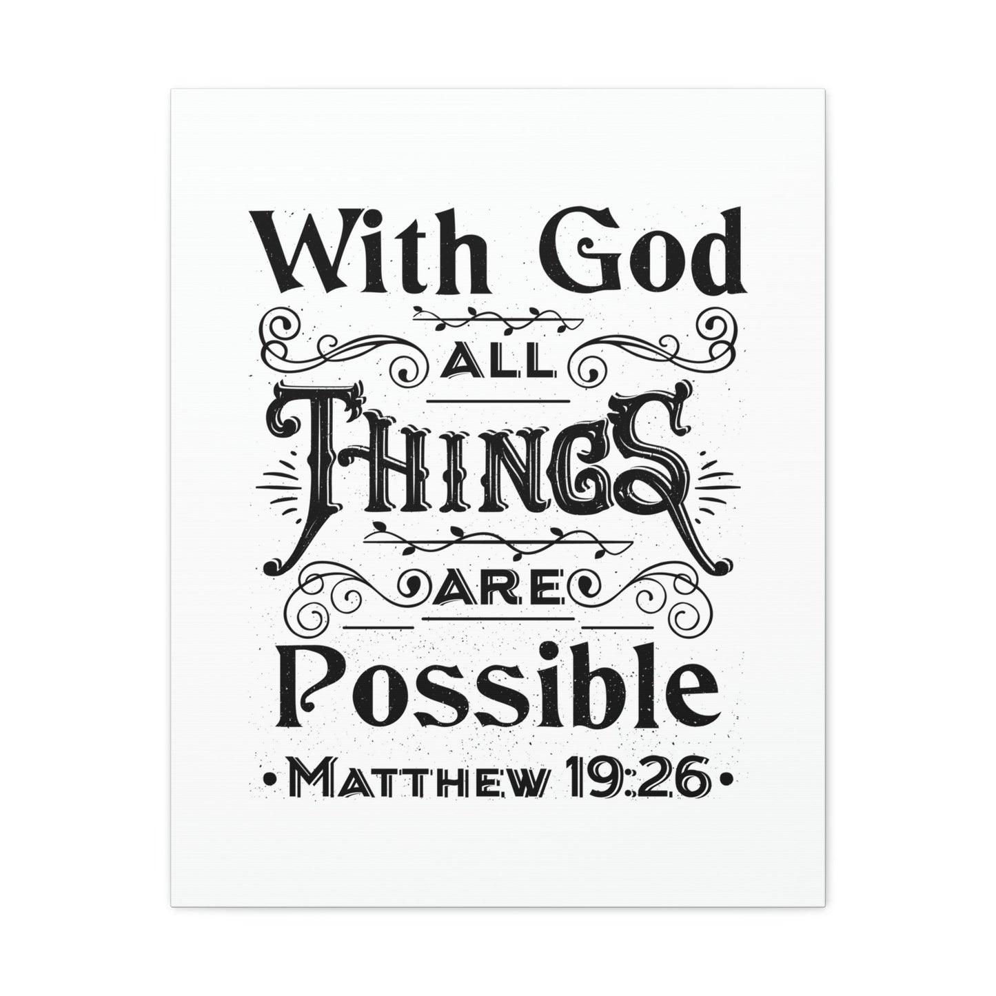 Possible Matthew 19:26 Christian Wall Art Bible Verse Print Ready to Hang Unframed-Express Your Love Gifts