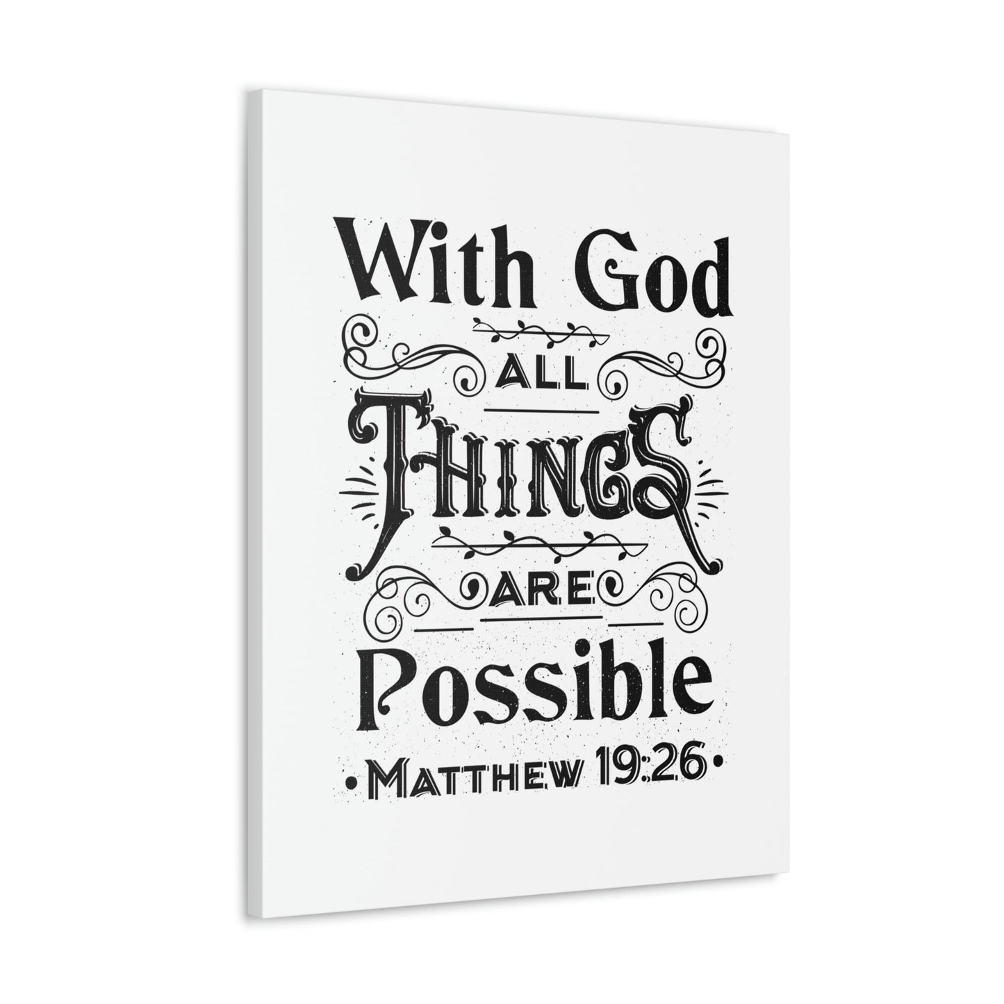 Possible Matthew 19:26 Christian Wall Art Bible Verse Print Ready to Hang Unframed-Express Your Love Gifts