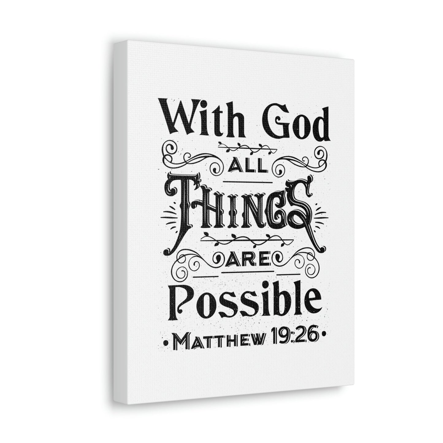 Possible Matthew 19:26 Christian Wall Art Bible Verse Print Ready to Hang Unframed-Express Your Love Gifts