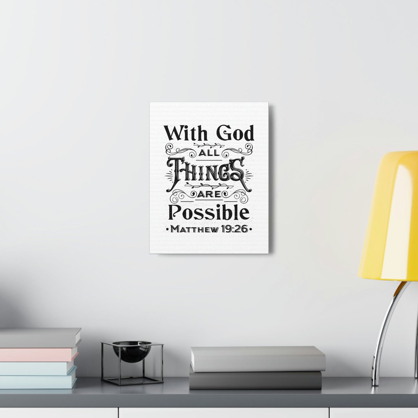 Possible Matthew 19:26 Christian Wall Art Bible Verse Print Ready to Hang Unframed-Express Your Love Gifts