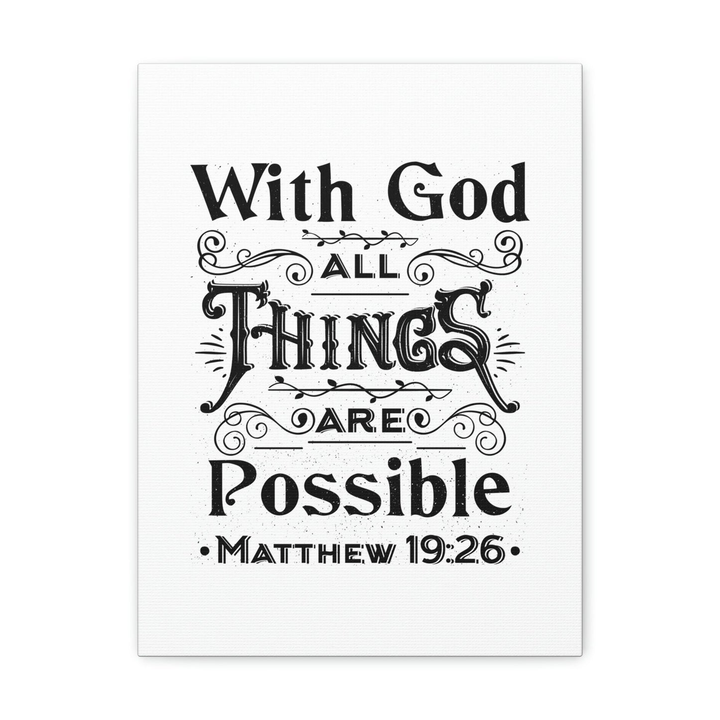 Possible Matthew 19:26 Christian Wall Art Bible Verse Print Ready to Hang Unframed-Express Your Love Gifts