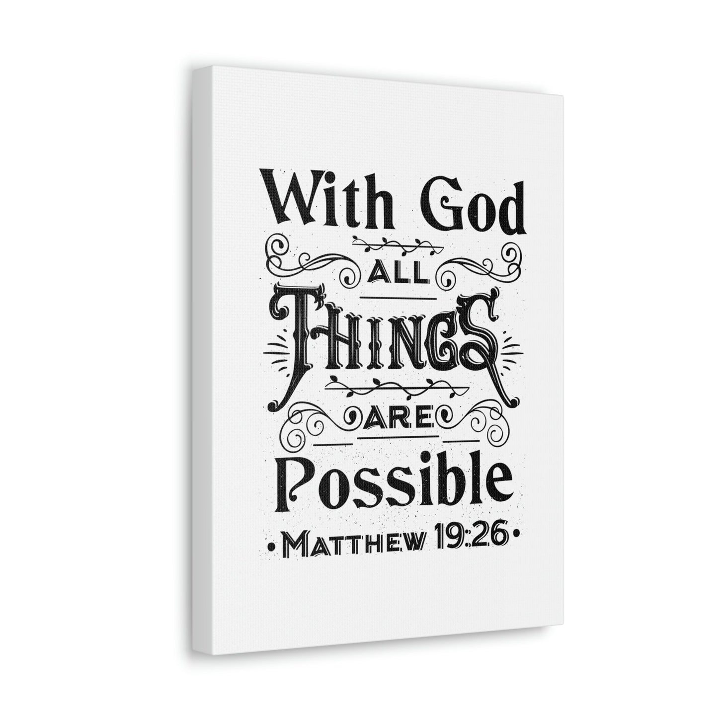 Possible Matthew 19:26 Christian Wall Art Bible Verse Print Ready to Hang Unframed-Express Your Love Gifts