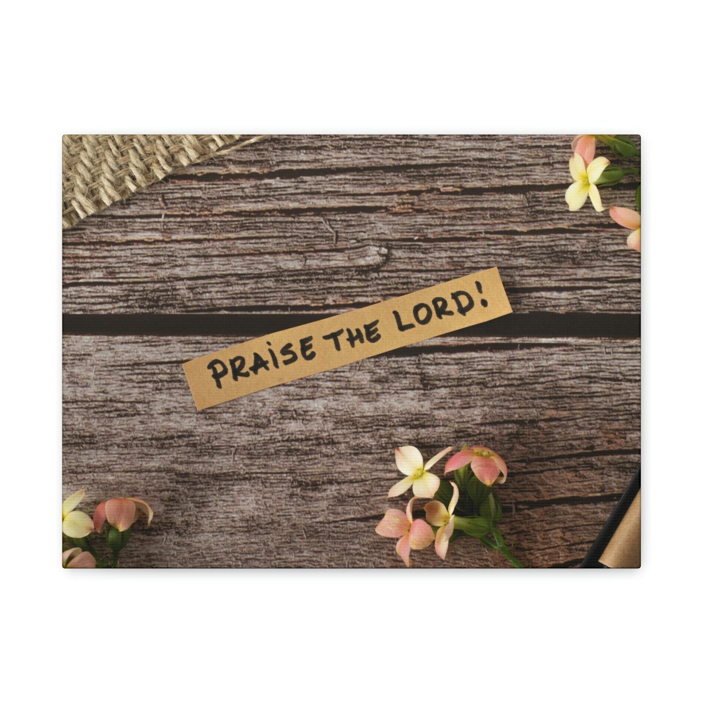 Praise The Lord Psalm 150:6 Wood Bible Verse Canvas Christian Wall Art Ready to Hang Unframed-Express Your Love Gifts