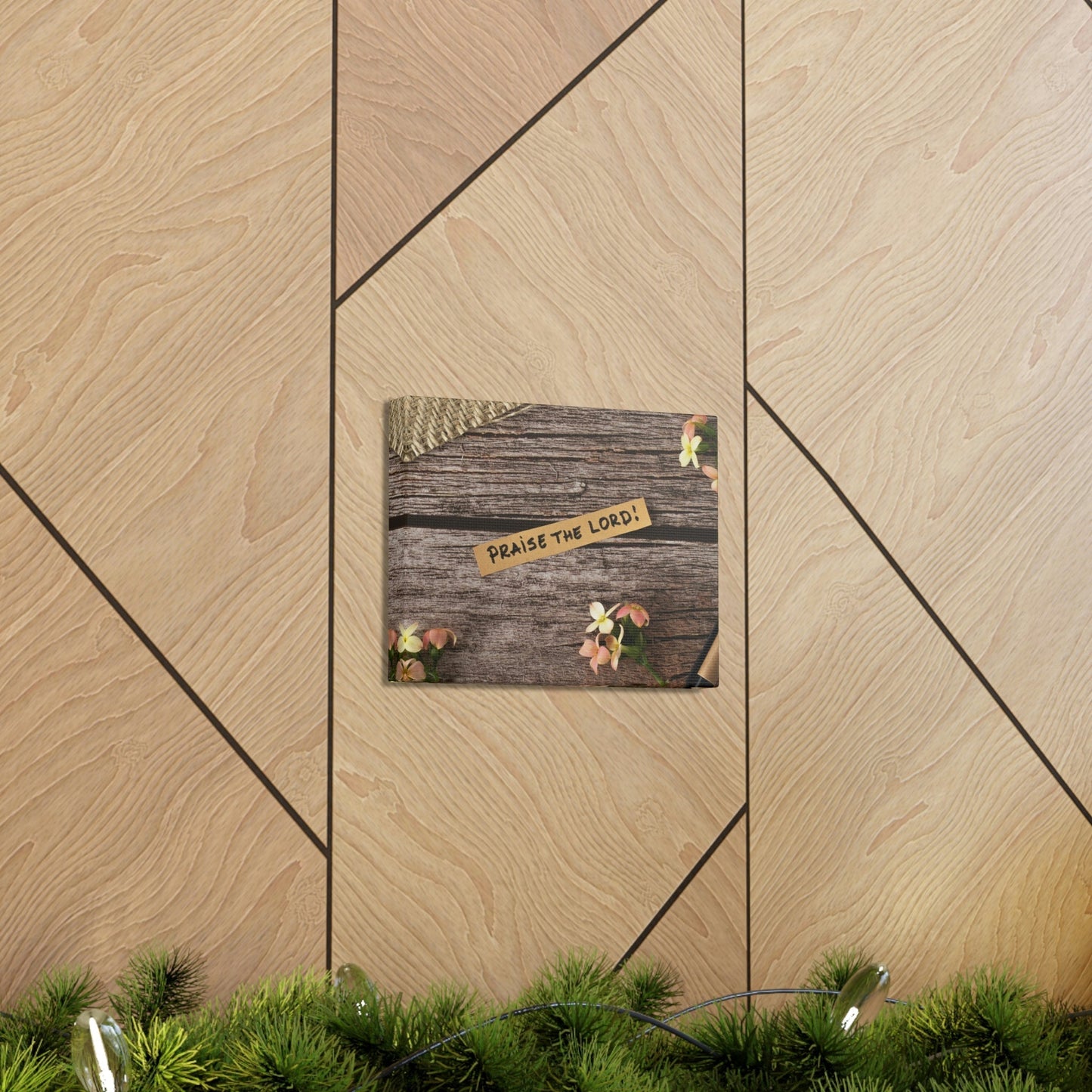 Praise The Lord Psalm 150:6 Wood Bible Verse Canvas Christian Wall Art Ready to Hang Unframed-Express Your Love Gifts