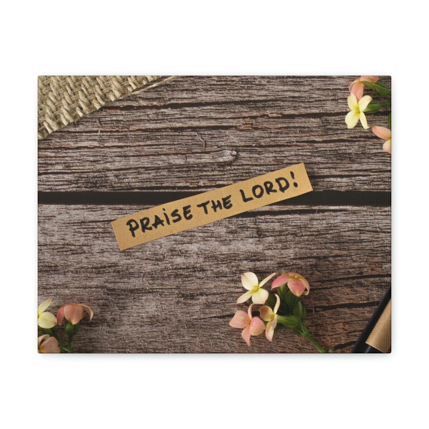 Praise The Lord Psalm 150:6 Wood Bible Verse Canvas Christian Wall Art Ready to Hang Unframed-Express Your Love Gifts