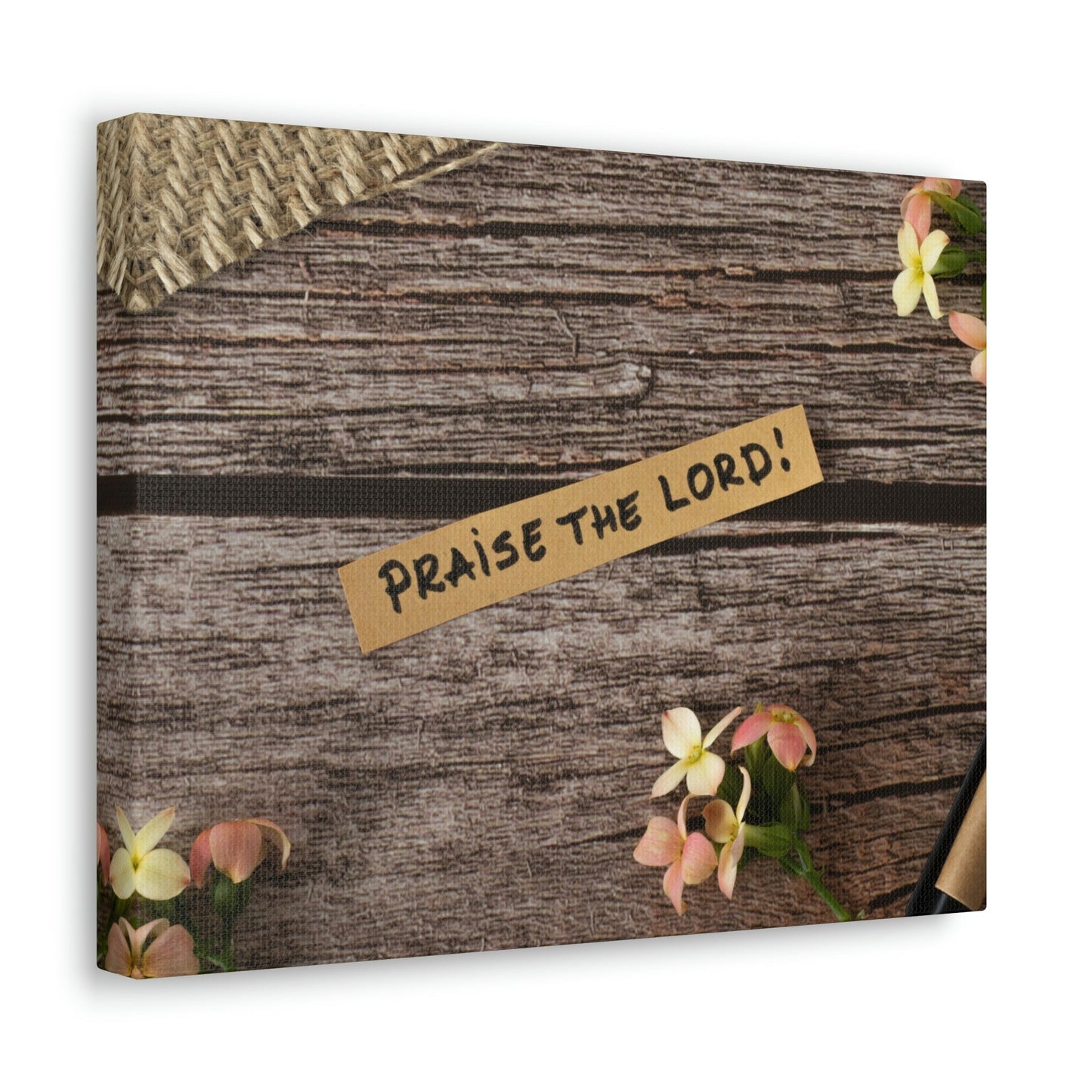 Praise The Lord Psalm 150:6 Wood Bible Verse Canvas Christian Wall Art Ready to Hang Unframed-Express Your Love Gifts