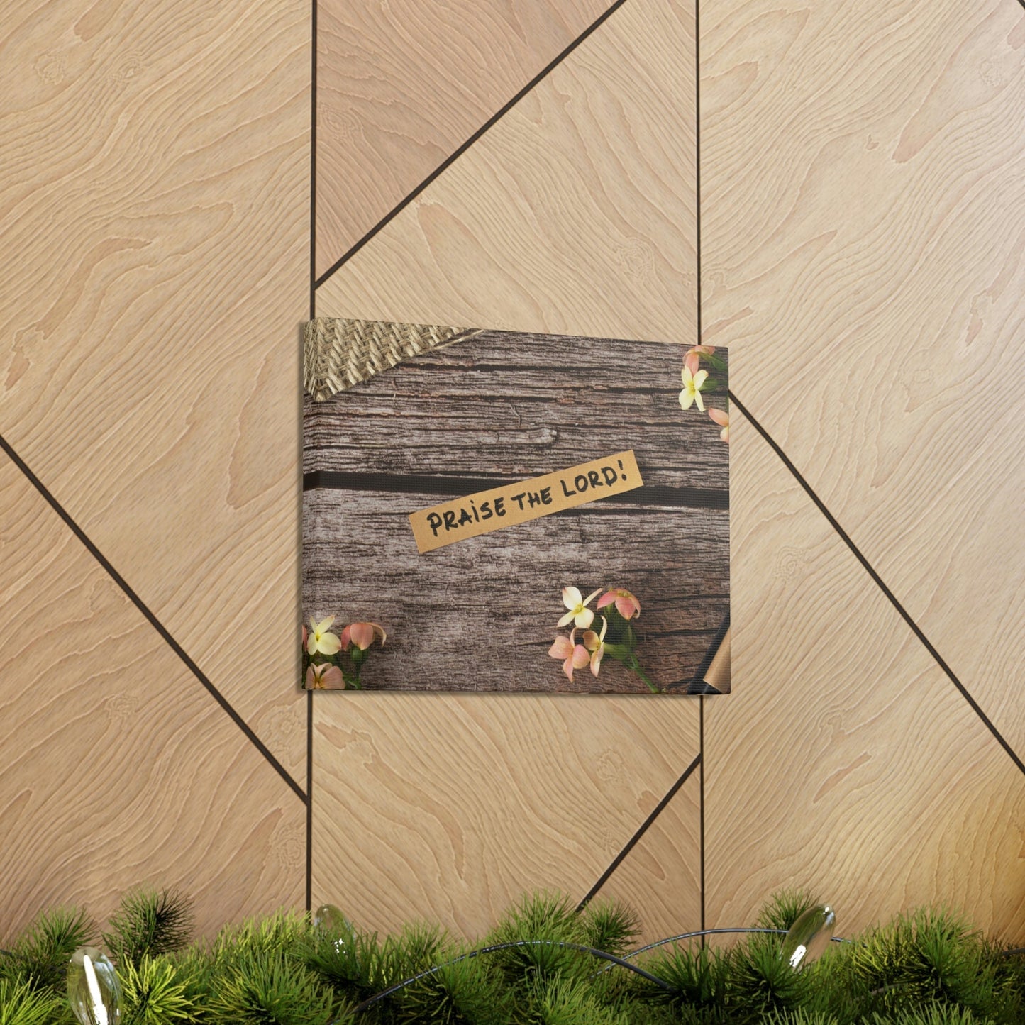 Praise The Lord Psalm 150:6 Wood Bible Verse Canvas Christian Wall Art Ready to Hang Unframed-Express Your Love Gifts