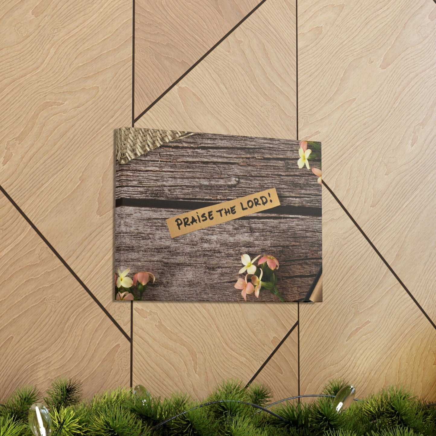 Praise The Lord Psalm 150:6 Wood Bible Verse Canvas Christian Wall Art Ready to Hang Unframed-Express Your Love Gifts